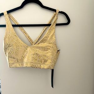 Carbon 38 metallic sports bra